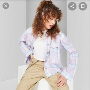 Wild Fable Pastel Plaid Utility Jacket